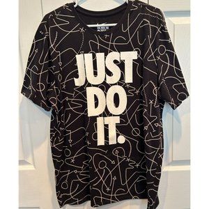 The Nike Tee‎ XL Athletic Cut Dri-Fit Just Do It Black and White Football Plays
